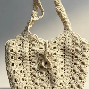 New Summer Style Hollow Cotton Bag, Fashionable Shoulder Portable Beach Vacation Bag, Lazy Style
