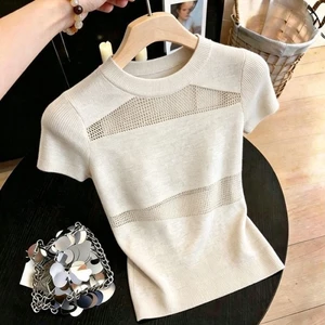 Light And Mature Round Neck Sweater For Women, Slim And Versatile Commuting Temperament Short