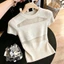 Light And Mature Round Neck Sweater For Women, Slim And Versatile Commuting Temperament Short