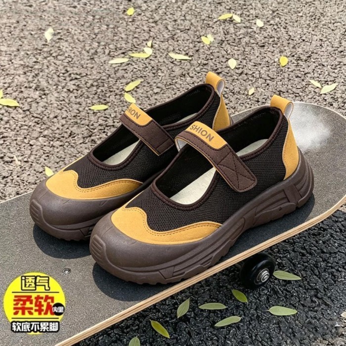 Giày mùa hè đế dày lưới thoáng khí, chống trơn trượt, chống mài mòn, thời trang, đa năng, giảm béo,