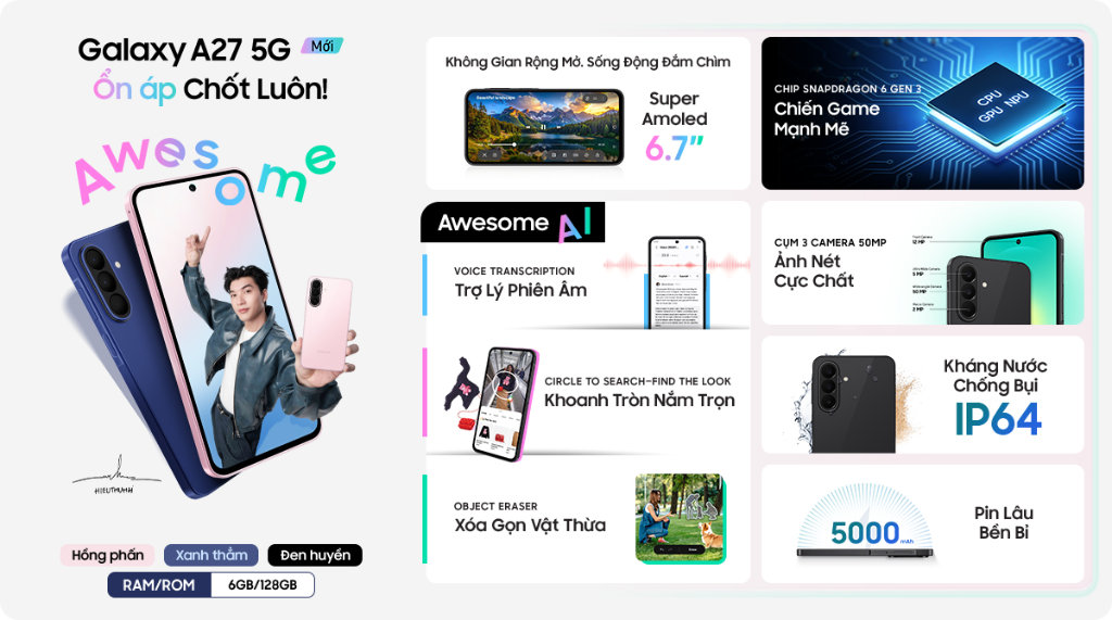 Điện Thoại Samsung Galaxy A27 5G 6GB/128GB – ảnh mô tả chi tiết 2