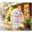 Thỏ Kidfriendly Plushie Với Vải Dài Sang Trọng Và Bông Pp Cho Bé Gái