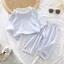 bộ đồ ngủ mỏng máy lạnh mùa hè mới dành cho bé trai và bé gái Bộ quần áo mặc ở nhà tay ba phần t