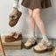 Giant Good-looking Snow Boots Thick Soles Heightening Winter Cute Bow Slip-on Woolen Cotton S