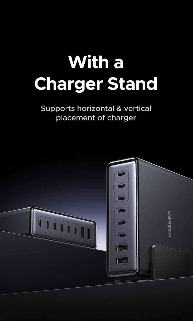 Trạm sạc Ugreen X766 sở hữu 6 cổng USB-C và 2 cổng USB-A