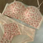 Curvy Hình Hỗ Trợ Không Dây Áo Ngực Hoa Da Báo Chắc Chắn 3 Màu Vỏ sò Ren Viền Áo Ngực Ngủ