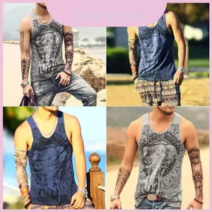 Áo Vest thể hình thông thường dành cho nam đa năng có in hình cổ điển để sử dụng hàng ngày