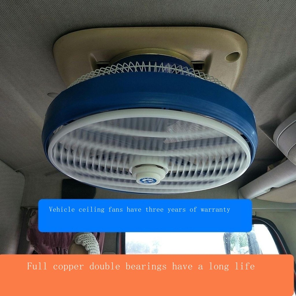 Quạt Ô Tô 12 inch 24v Xe Tải Lớn Trường Xe Buýt Quạt Trần Lạnh 12v Xe Buýt Hành Khách Công Suất Cao Trần Hongyun Quạt Điện