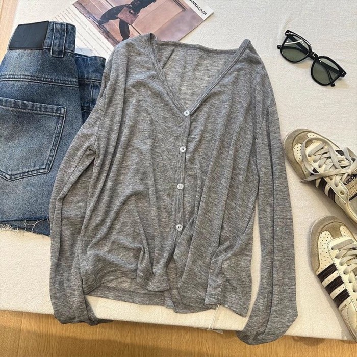 niche lười dài tay chống nắng cardigan áo khoác nữ mùa hè khăn choàng mới thoáng khí hàng đầu áo