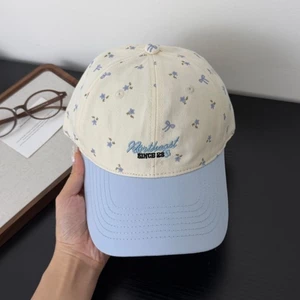 Korean Style Color-blocked Small Floral Letter Embroidered Baseball Hat For Women In Spring And
