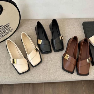 đôi giày Mary Jane mũi vuông cổ điển cao cấp dành cho nữ mùa xuân thu khí chất nhẹ nhàng, giày d