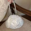 New Chinese Style Small Fragrance Rose Flower Silk Satin Clip Dumpling Bag Banquet Socialite Clo