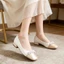 Pearl Decorated Square Toe Shallow Mouth Shoes Thick Heel Versatile Soft Sole Fashion Doudou