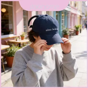 Mũ bóng chày Cotton mùa xuân Unisex có họa tiết chữ phù hợp và thêu có thể điều chỉnh để sử dụng hàng ngày