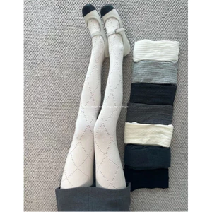 Quần Legging Mỏng Xám Kim Cương Rỗng, Độ Đàn Hồi Cao, Phù Hợp Mặc Bên Ngoài Mùa Xuân Thu