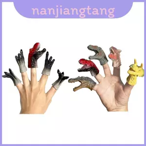 Bộ con rối ngón tay Velociraptor và Triceratops hoàn hảo cho thời gian chơi nhập vai và tưởng tượng