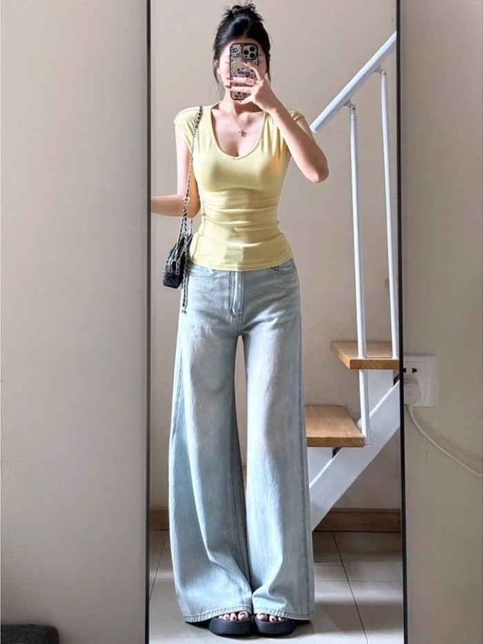 Áo thun ngắn tay cổ chữ V màu trơn  modal dành cho nữ, áo trong thời trang cao cấp, áo đáy đơn