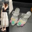 Internet Celebrity Womens Crystal Sandals With Toe Caps, Fashionable Summer New Jelly Shoes With