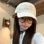 Korean Alphabet Embroidered Floral Baseball Cap For Women With Big Face, Small Peaked Cap, Wide