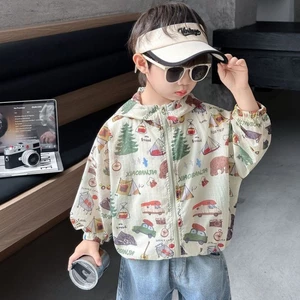 Quần Áo Chống Nắng Mùa Hè Cho Bé Trai Áo Sơ Mi Điều Hòa Không Khí Mới Cho Bé Trai, Áo Khoác Mỏng