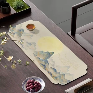 Phong Cảnh Mới Trà Bàn Thảm Diatom Bùn Hút Trà Thảm Trà Bàn Trà Thảm Dài Phong Cách Mới Thảm Trà Thấm Hút Nước Và Nhanh Khô