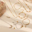 Bộ trang sức bằng thép không gỉ mùa xuân với trang phục phong cách hình học tối giản thông thường cho