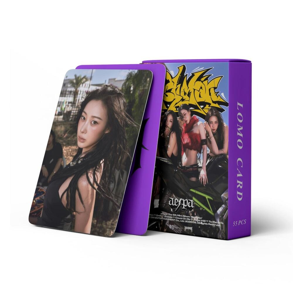 LINXX 55 Chiếc Aespa Karina Lomo Thẻ Người Giàu Album K-Pop Cô Gái Nhóm Thành Viên Bộ Sưu Tập Ba Chiều Thẻ Hàng Hóa Quạt Quà Tặng