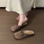 Retro Flat-bottomed Polka-dot Baotou Half-slippers For Women Summer New Versatile Slip-ons With
