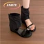 Phong cách cổ điển tiền cũ khóa kim loại hở mũi giày sandal nữ mùa hè mặc ngoài với váy La Mã giày