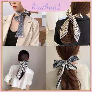 Dây buộc đầu kẻ sọc thời trang Khăn lụa có sức hấp dẫn cổ điển cho phụ nữ và bé gái