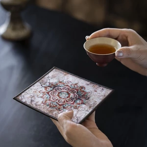 Phong Cách Quốc Gia Dunhuang Series Trà Thảm Coaster Trà Cách Nhiệt Thảm Bàn Trà Thảm Chống Thấm Nước Ánh Sáng Sang Trọng Retro Nhà Trà Phòng Nghiên Cứu