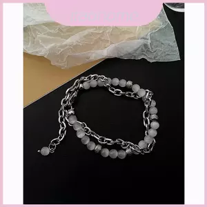 Dây đeo cổ tay cặp đôi đá mắt mèo hiện đại có liên kết thủ công dành cho nam và nữ