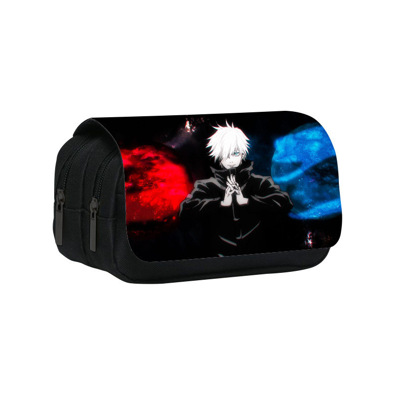 Họa tiết Kaisen Jujutsu Hai Lớp Flip Cover Học Sinh Văn Phòng Phẩm Lưu Trữ Túi Đựng Bút Chì Để Sử Dụng Trường Học