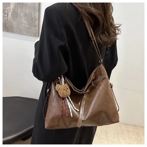 Autumn And Winter Hot Style Retro Maillard Large Capacity Tote Bag Womens Casual Versatile Commu