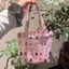 stripe Foam Bear Shoulder Bag, High-looking, Large-capacity, College-style Portable Travel Tote B