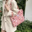 New Floral Shoulder Bags Canvas Bags Large Capacity Commuting Bags Fresh Student Versatile Tote