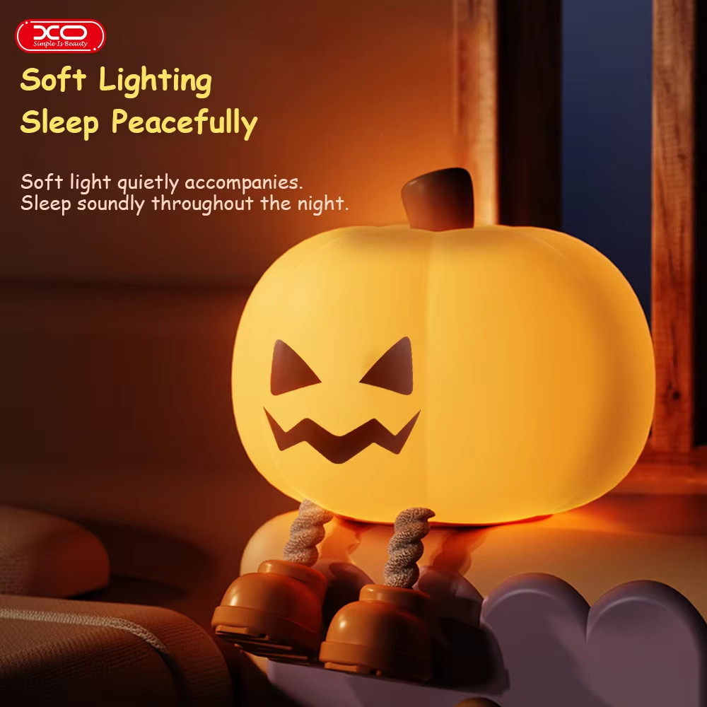 Dễ Thương Bí Ngô Đèn Ngủ LED Bí Ngô Đèn Sạc Đầu Giường Trang Trí Máy Tính Để Bàn Trẻ Em Quà Tặng Halloween
