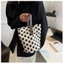 Simple French Retro Handbags, Work Bag, Polka Dot Lunch Box, Canvas Bag, Bento Handbag, Versatil