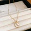 Chữ Vàng Zircon Mặt Dây Chuyền Vòng Cổ Cho Nữ Phong Cách Thường Ngày Và Thanh Lịch