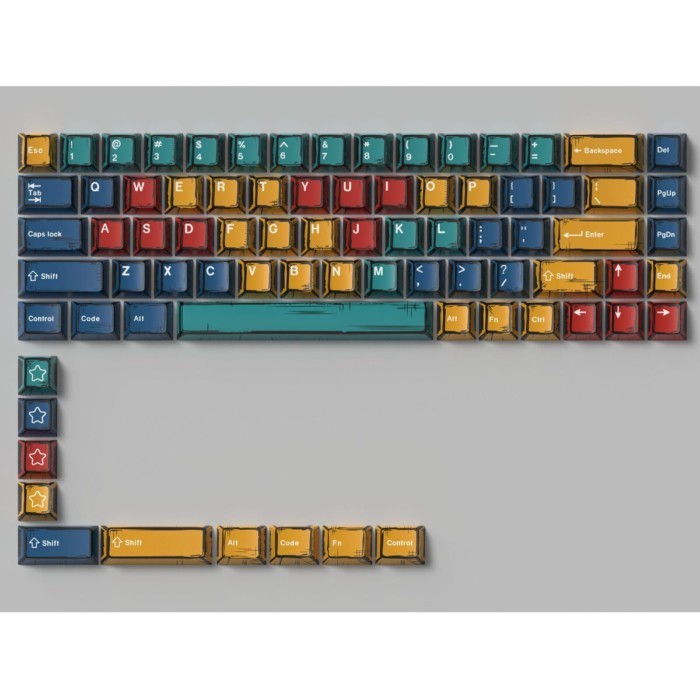 Phong cách truyện tranh Gundam Máy đầu tiên PBT Keycap 78 phím Thích ứng với atk68 Mega Lion Keycap Đề xuất giá trị cao