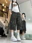 chiếc quần jean ba phần tư in họa tiết da báo mùa hè mới dành cho nữ, cạp cao, dáng ôm, hợp thời
