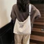 Casual Striped Canvas Bag Women's New Fashion College Style Tote Bag Korean Style Large Capacity