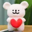 Gối sang trọng Puppy Line Heartoutline có vải mềm để chơi và khu vực đi ngủ