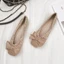 Small Fragrant Style Single Shoes For Women With Bows, Shallow Mouth Flat Shoes, Square Toe S
