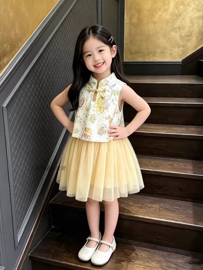 Baby Girl Summer National Style One-year-old Dress Cheongsam Dress New Children's Style New C