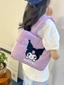 Túi cầm tay Kuromi sành điệu bằng Nylon có chi tiết thêu cho bé gái