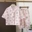Bộ Đồ Homewear Mùa Hè Cho Trẻ Em Bé Gái Hoạt Hình Đám Mây Cotton Bộ Đồ Ngủ Bé Trai Tay Khu Phố Q