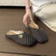 Retro Flat-bottomed Polka-dot Baotou Half-slippers For Women Summer New Versatile Slip-ons With