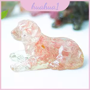 Trang trí chó thạch anh dâu bằng nhựa có kết thúc sành điệu cho quà tặng tại nhà hoặc trưng bày