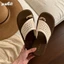 Dép xỏ ngón bện một chữ dành cho nữ, dép xỏ ngón đi biển phẳng chống trượt thời thượng dành c